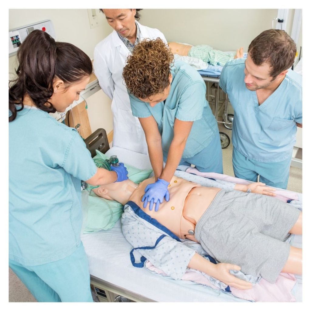 medical professionals practicing CPR