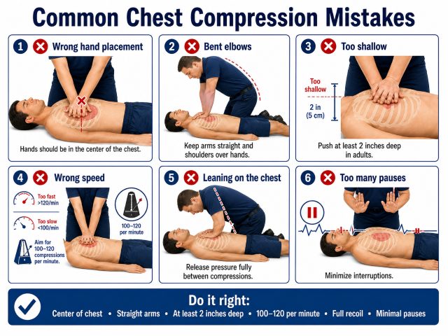 cpr chest compression mistakes illustration 